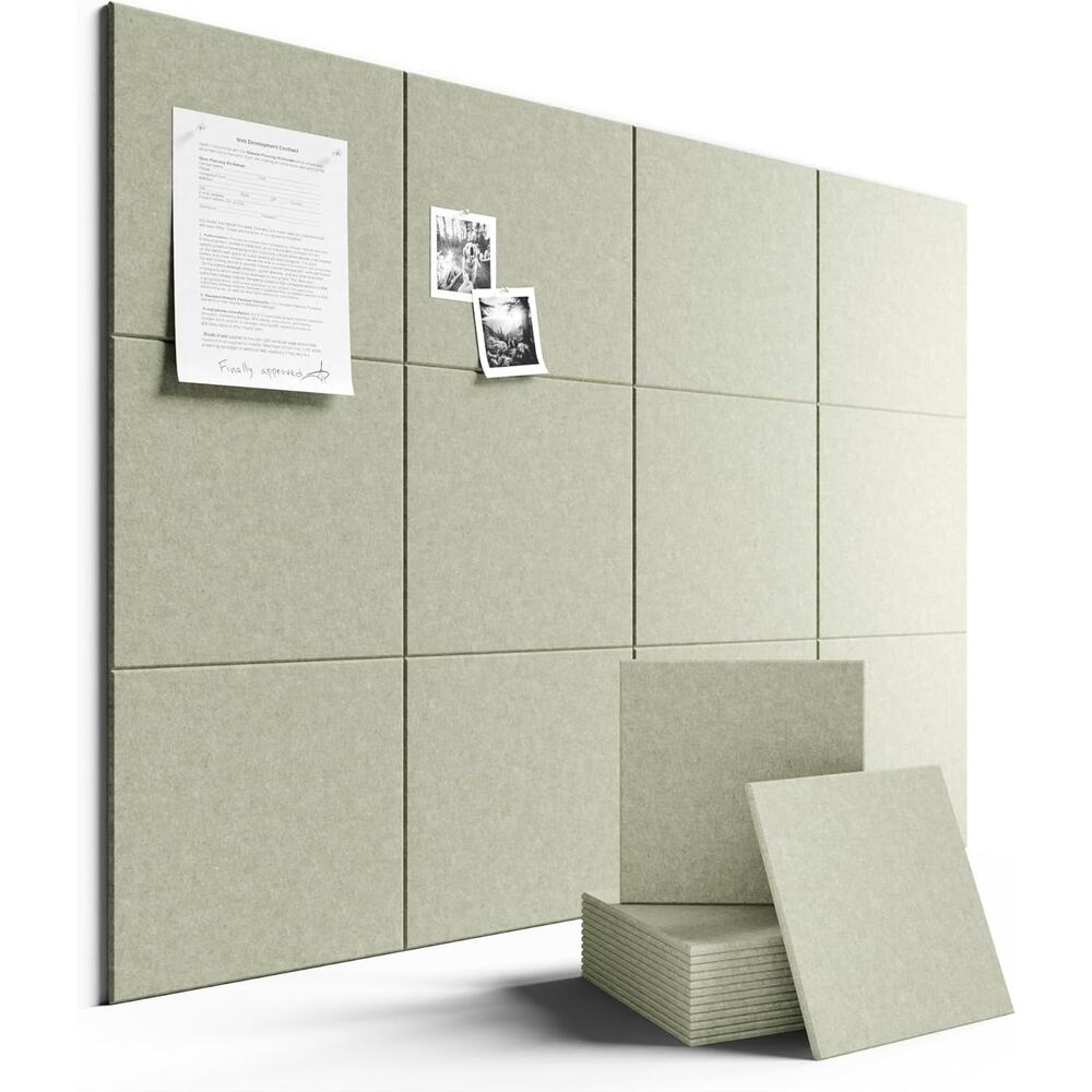 12 Pack Large Felt Bulletin Board 48" x 36" Cork Board Alternative for Walls